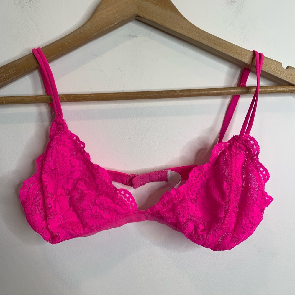 Anemone Barbiecore Pink Lace Bralette Bra